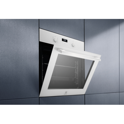 Духова шафа Electrolux електрична, 65л, A, дисплей, конвекція, телескопічні напрямні, білий (EOF5F50BV)