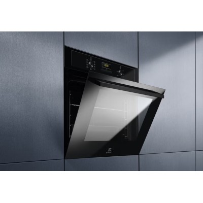 Духова шафа Electrolux електрична, 65л, A, дисплей, конвекція, телескопічні напрямні, чорний (EOF3H50BK)