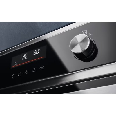 Духова шафа Electrolux електрична, 65л, A+, дисплей, конвекція, піроліз, телескопічні напрямні, чорний (EOF6P76BX)