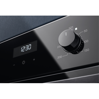Духова шафа Electrolux електрична, 65л, А, пара, дисплей, конвекція, телескопічні напрямні, чорний (KODEF70BZ)