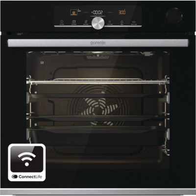 Духова шафа Gorenje електрична, 77л, A+, TouchFree, пара, дисплей, Wi-Fi керування, піроліз, готув. на різн рівнях, нерж (BPSAX6 Духова шафа Gorenje електрична, 77л, A+, TouchFree, пара, дисплей, Wi-Fi керування, піроліз, готув. на різн рівнях, нерж (BPSAX6