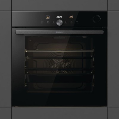 Духова шафа Gorenje електрична, 77л, A+, пара, дисплей, Wi-Fi, чорний (BSA6747DGWI)