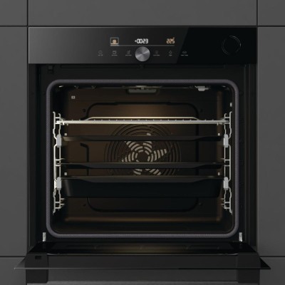 Духова шафа Gorenje електрична, 77л, A+, пара, дисплей, готування на різних рівнях, піроліз, Wi-Fi, чорний (BPSA6747DGWI)