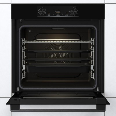 Духова шафа Gorenje електрична, 77л, A+, пара, дисплей, піроліз, чорний (BPS6737E07B)