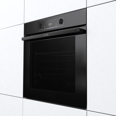 Духова шафа Gorenje електрична, 77л, A+, пара, дисплей, піроліз, чорний (BPS6737E07B)