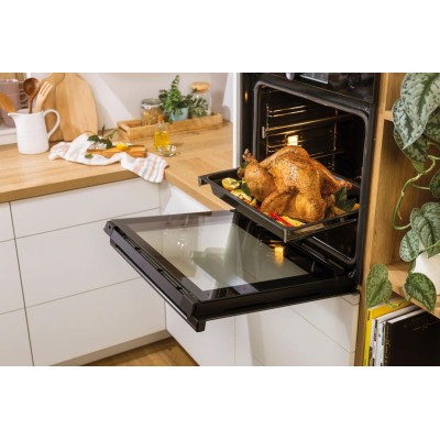 Духова шафа Gorenje електрична, 77л, A+, пара, дисплей, піроліз, чорний (BPS6737E07B)