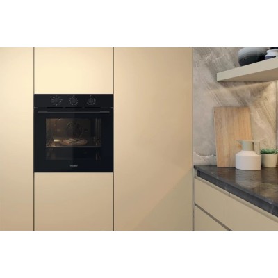 Духова шафа Whirlpool електрична, 71л, A, конвекція, чорний (OMK38HU0B)