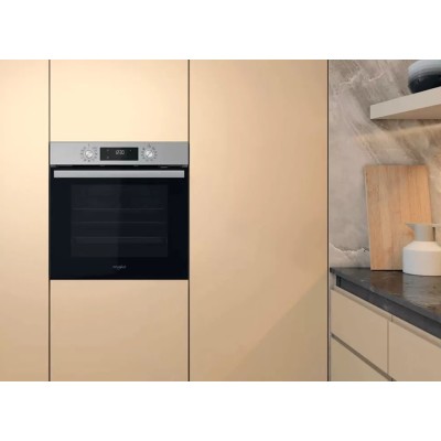 Духова шафа Whirlpool електрична, 71л, A+, дисплей, конвекція, телескопічні напрямні, нерж (OMR58HU1X)