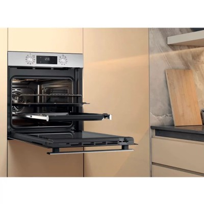 Духова шафа Whirlpool електрична, 71л, A+, дисплей, конвекція, телескопічні напрямні, нерж (OMR58HU1X)