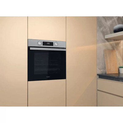 Духова шафа Whirlpool електрична, 71л, A+, дисплей, конвекція, телескопічні напрямні, нерж (OMR58HU1X)