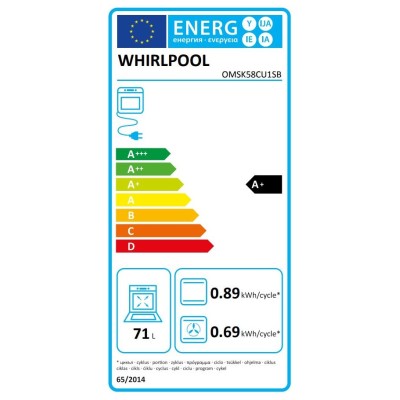 Духова шафа Whirlpool електрична, 71л, A+, дисплей, конвекція, телескопічні напрямні, пара, чорний (OMSK58CU1SB) Духова шафа Whirlpool електрична, 71л, A+, дисплей, конвекція, телескопічні напрямні, пара, чорний (OMSK58CU1SB)