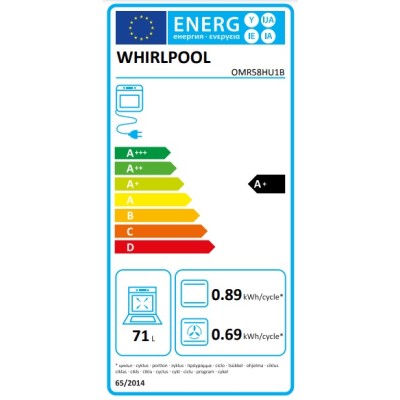 Духова шафа Whirlpool електрична, 71л, A+, дисплей, конвекція, телескопічні напрямні, чорний (OMR58HU1B) Духова шафа Whirlpool електрична, 71л, A+, дисплей, конвекція, телескопічні напрямні, чорний (OMR58HU1B)
