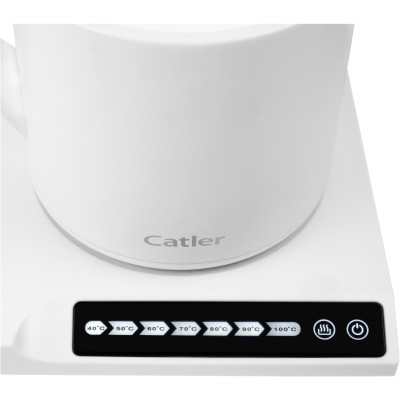 Електрочайник Catler 0.6л, Strix, заварник, нерж. сталь, підтримка температури, сенс. керув., білий (BM500CHARLOTTA)