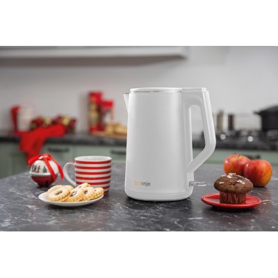 Електрочайник Gorenje 1.5л, пластик, білий матовий (K15DWW) Електрочайник Gorenje 1.5л, пластик, білий матовий (K15DWW)
