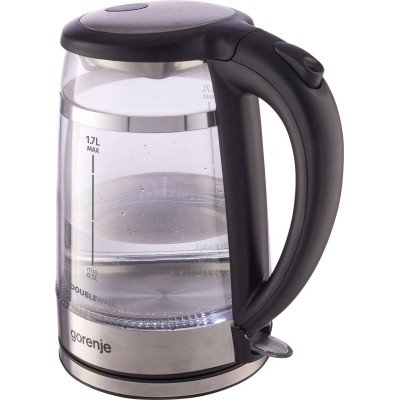 Електрочайник Gorenje 1.7л, 2,200 Вт, strix контроль, скло, чорний (K17GDW) Електрочайник Gorenje 1.7л, 2,200 Вт, strix контроль, скло, чорний (K17GDW)