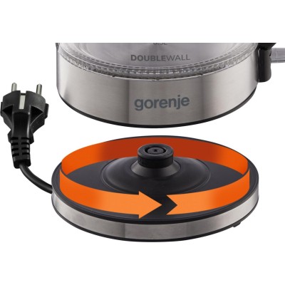 Електрочайник Gorenje 1.7л, 2,200 Вт, strix контроль, скло, чорний (K17GDW) Електрочайник Gorenje 1.7л, 2,200 Вт, strix контроль, скло, чорний (K17GDW)