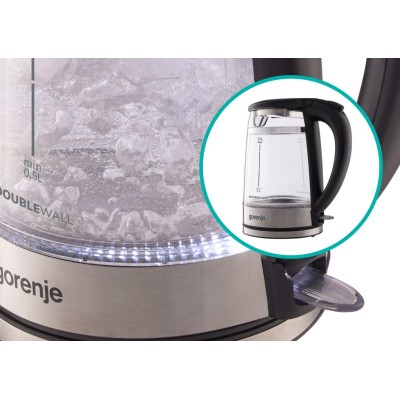 Електрочайник Gorenje 1.7л, 2,200 Вт, strix контроль, скло, чорний (K17GDW) Електрочайник Gorenje 1.7л, 2,200 Вт, strix контроль, скло, чорний (K17GDW)