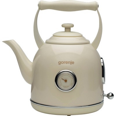 Електрочайник Gorenje 1.7л, 2200Вт, strix контроль, пластик/метал, бежевий (K17CLIN)