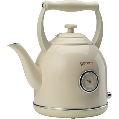 Електрочайник Gorenje 1.7л, 2200Вт, strix контроль, пластик/метал, бежевий (K17CLIN)