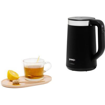 Електрочайник Gorenje 1.7л, Strix контроль, LED дисплей, чорний (K17TRDW) Електрочайник Gorenje 1.7л, Strix контроль, LED дисплей, чорний (K17TRDW)