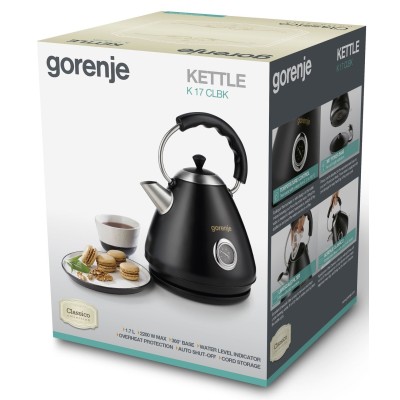 Електрочайник Gorenje 1.7л, пластик, чорний (K17CLBK) Електрочайник Gorenje 1.7л, пластик, чорний (K17CLBK)