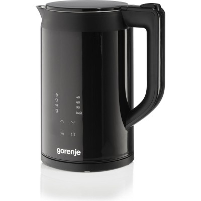 Електрочайник Gorenje 1.7л, подвійні стінки, LED дисплей, Strix контроль, чорний (K17DWDII) Електрочайник Gorenje 1.7л, подвійні стінки, LED дисплей, Strix контроль, чорний (K17DWDII)