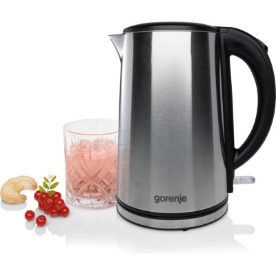 Електрочайник Gorenje, 1,5л, подвійні стінки, Strix контроль, нерж. (K15DWS)