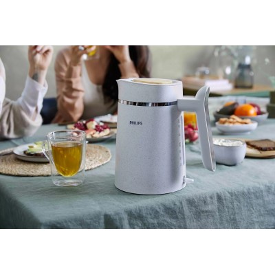 Електрочайник Philips Eco Conscious Edition, 1.7л, екопластик, LED підсвітка, звуковий сигнал, білий матовий (HD9365/10) Електрочайник Philips Eco Conscious Edition, 1.7л, екопластик, LED підсвітка, звуковий сигнал, білий матовий (HD9365/10)