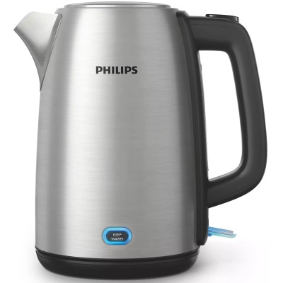 Електрочайник Philips Viva Collection 1.7л, LED підсвітка, сріблясто-чорний (HD9353/90) Електрочайник Philips Viva Collection 1.7л, LED підсвітка, сріблясто-чорний (HD9353/90)