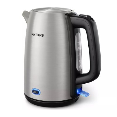 Електрочайник Philips Viva Collection 1.7л, LED підсвітка, сріблясто-чорний (HD9353/90) Електрочайник Philips Viva Collection 1.7л, LED підсвітка, сріблясто-чорний (HD9353/90)