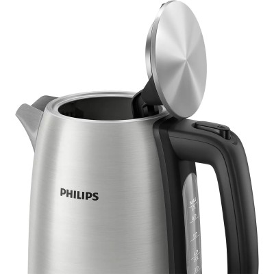 Електрочайник Philips Viva Collection 1.7л, LED підсвітка, сріблясто-чорний (HD9353/90) Електрочайник Philips Viva Collection 1.7л, LED підсвітка, сріблясто-чорний (HD9353/90)