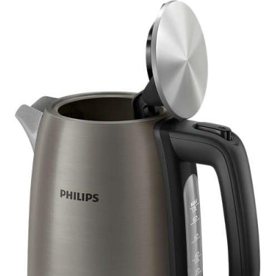 Електрочайник Philips Viva Collection 1.7л, Strix, метал, чорно-мідний (HD9352/30)