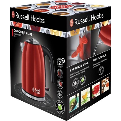 Електрочайник Russell Hobbs Colours Plus 1.7л, метал, червоно-чорний (20412-70)