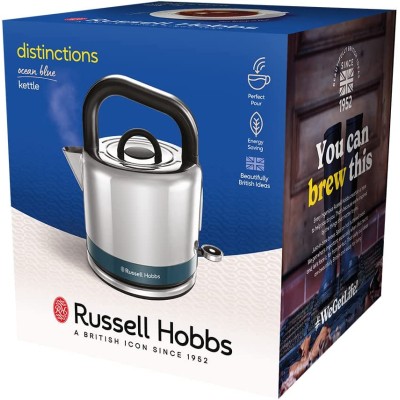 Електрочайник Russell Hobbs Distinctions Black 1.5л, Strix, метал, сріблясто-синій (26421-70) Електрочайник Russell Hobbs Distinctions Black 1.5л, Strix, метал, сріблясто-синій (26421-70)