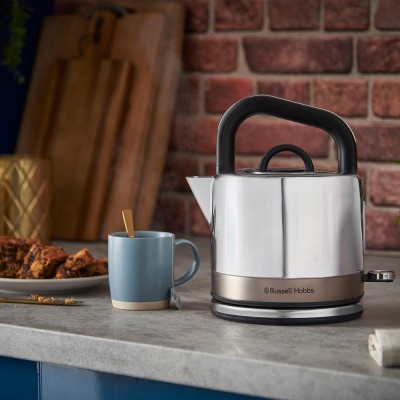 Електрочайник Russell Hobbs Distinctions Titanium, 1.5л, Strix, метал, сріблясто-мідний (26422-70)