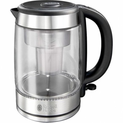 Електрочайник Russell Hobbs Glass, 1.7л, скло, підсвічування, сріблясто-чорний (21600-57) Електрочайник Russell Hobbs Glass, 1.7л, скло, підсвічування, сріблясто-чорний (21600-57)