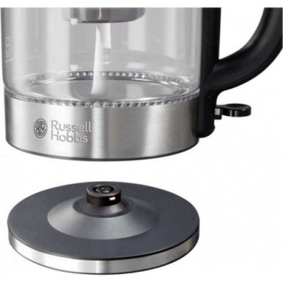 Електрочайник Russell Hobbs Glass, 1.7л, скло, підсвічування, сріблясто-чорний (21600-57) Електрочайник Russell Hobbs Glass, 1.7л, скло, підсвічування, сріблясто-чорний (21600-57)
