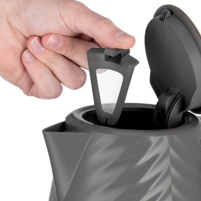 Електрочайник Russell Hobbs Groove Grey 1.7л, Strix, пластик, сірий (26382-70) Електрочайник Russell Hobbs Groove Grey 1.7л, Strix, пластик, сірий (26382-70)