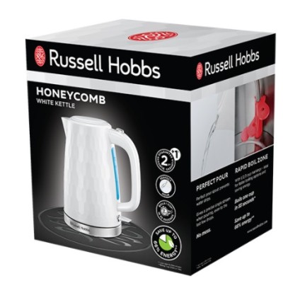 Електрочайник Russell Hobbs Honeycomb 1.7л, пластик, білий (26050-70) Електрочайник Russell Hobbs Honeycomb 1.7л, пластик, білий (26050-70)