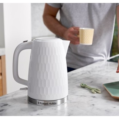 Електрочайник Russell Hobbs Honeycomb 1.7л, пластик, білий (26050-70) Електрочайник Russell Hobbs Honeycomb 1.7л, пластик, білий (26050-70)