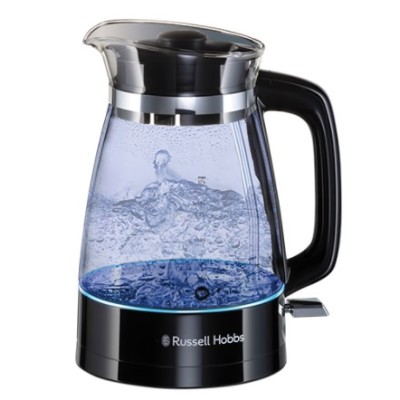 Електрочайник Russell Hobbs Hourglass 1.7л, скло, підсвічування, чорно-сріблястий (26080-70)