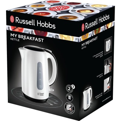Електрочайник Russell Hobbs My Breakfast 1.7л, пластик, біло-чорний (25070-70)