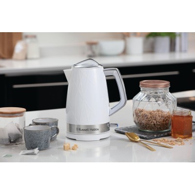 Електрочайник Russell Hobbs Structure, 1.7л, пластик, підсвічування, біло-сріблястий (28080-70)