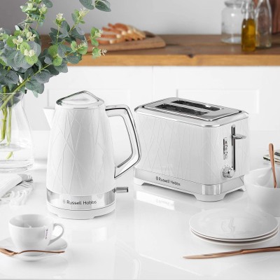 Електрочайник Russell Hobbs Structure, 1.7л, пластик, підсвічування, біло-сріблястий (28080-70)