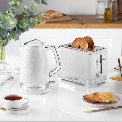 Електрочайник Russell Hobbs Structure, 1.7л, пластик, підсвічування, біло-сріблястий (28080-70)