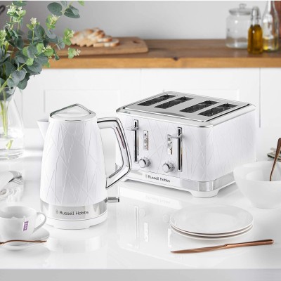 Електрочайник Russell Hobbs Structure, 1.7л, пластик, підсвічування, біло-сріблястий (28080-70)