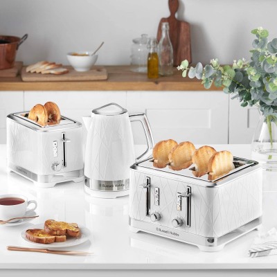 Електрочайник Russell Hobbs Structure, 1.7л, пластик, підсвічування, біло-сріблястий (28080-70)