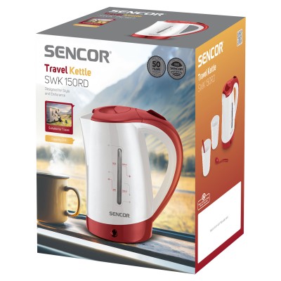 Електрочайник Sencor 0.5л, Strix, пластик, в комплекті 2 склянки + 2ложки, біло-червоний (SWK150RD) Електрочайник Sencor 0.5л, Strix, пластик, в комплекті 2 склянки + 2ложки, біло-червоний (SWK150RD)