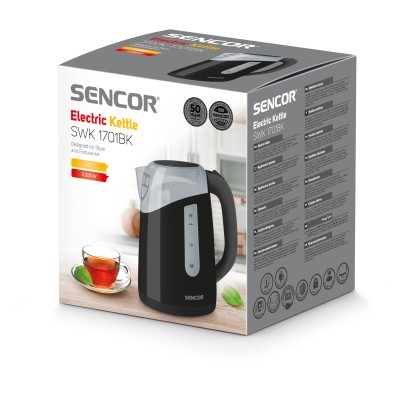 Електрочайник Sencor 1.7л, Strix, пластик, чорний (SWK1701BK) Електрочайник Sencor 1.7л, Strix, пластик, чорний (SWK1701BK)