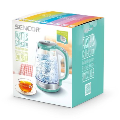 Електрочайник Sencor 2л, Strix, скло, 5 темп.реж, зелений (SWK2191GR) Електрочайник Sencor 2л, Strix, скло, 5 темп.реж, зелений (SWK2191GR)